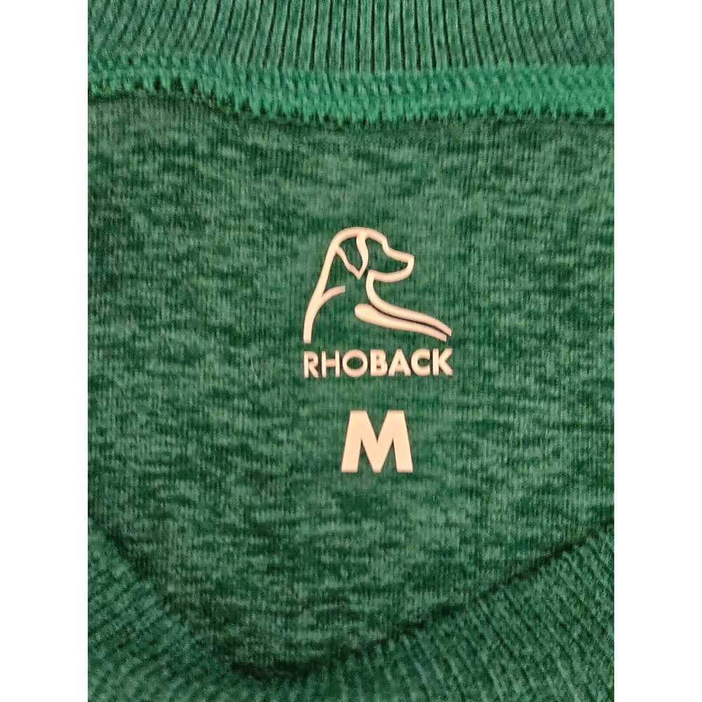 Rhoback Performance Crewneck Sweatshirt Men's Medium Green Heather Golf Pullover - Picture 4 of 13